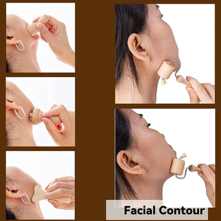 Wooden Face Spa Massager Maderoterapia Face Slimming Massage Roller Wood Therapy Gua sha Facial Lifting Stick Wrinkle Remover