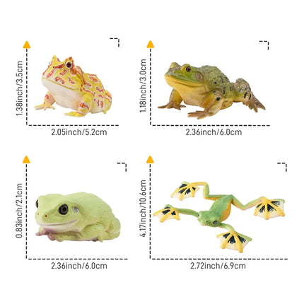 12Pcs Simulation Frog Reptile Animals Model Toy Mini Frogs Figures Dolls Action Figurines Toys Children Set Gift Cake Decoration