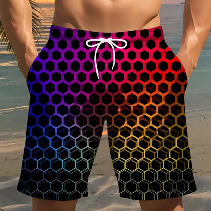 2026 New Fashion Summer Men's Shorts Personalized 3D Print Geometric Beach Style Streetwear Casual Hawaiian Vacation Y2k Shorts