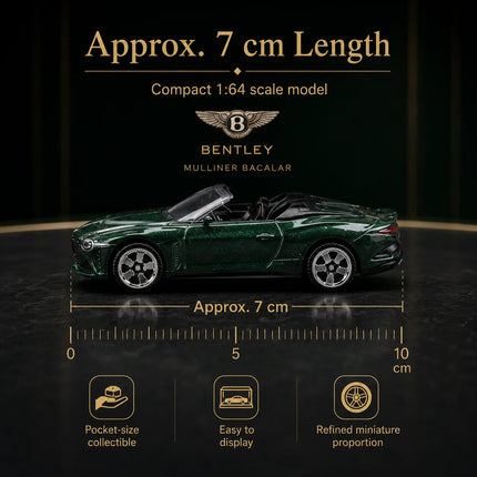 CCA 1:64 Bentley Mulliner Bacalar Miniature Model 1:64 3" Alloy Toy Car Vehicle Free Wheels Diecast Collection Gift Boyfriend