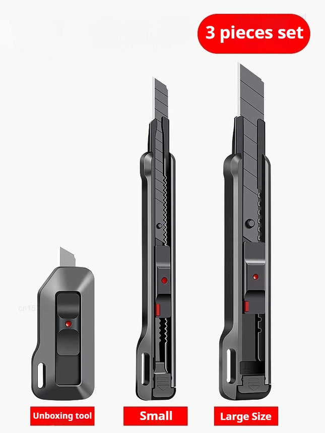 New Portable Mini Utility Knife Carbon Steel Blade Safety Lock Stretch Pocket Professional Paper Cutter Multifunction Tools Set