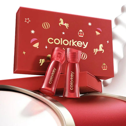 COLORKEY [Year of the Horse Limited Edition] Water Mist Lip Glaze Set Unique Gift Box  Matte Velvet Lipstick Eyeshadow Makeup