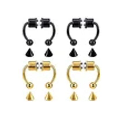Women Fake Piercing Nose Ring Hoop Septum Non Piercing Nose Clip Rock HipHoop Stainless Steel Magnet Fashion Punk Body Jewelry