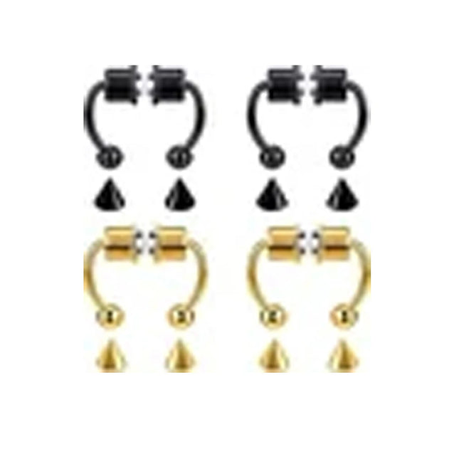 Women Fake Piercing Nose Ring Hoop Septum Non Piercing Nose Clip Rock HipHoop Stainless Steel Magnet Fashion Punk Body Jewelry