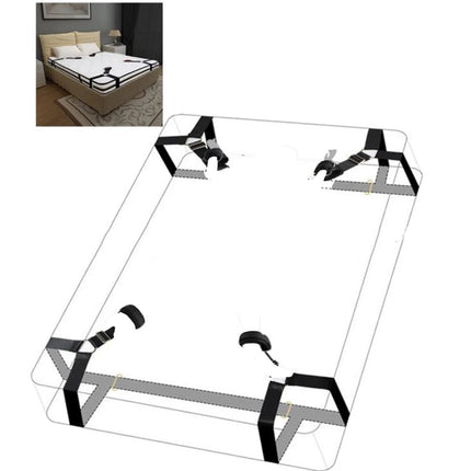BDSM Bondage Bed Restraint Sex Toy Set Sexy Adult Female Handcuff Leg Restraint Cuffs Couple SM Slave Bed Games Strap System Toy