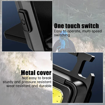 Bright COB Keychain Flashlight,Rechargeable Mini Work Light Magnetic Portable Pocket Lamp for Camping Fishing Hiking Emergency