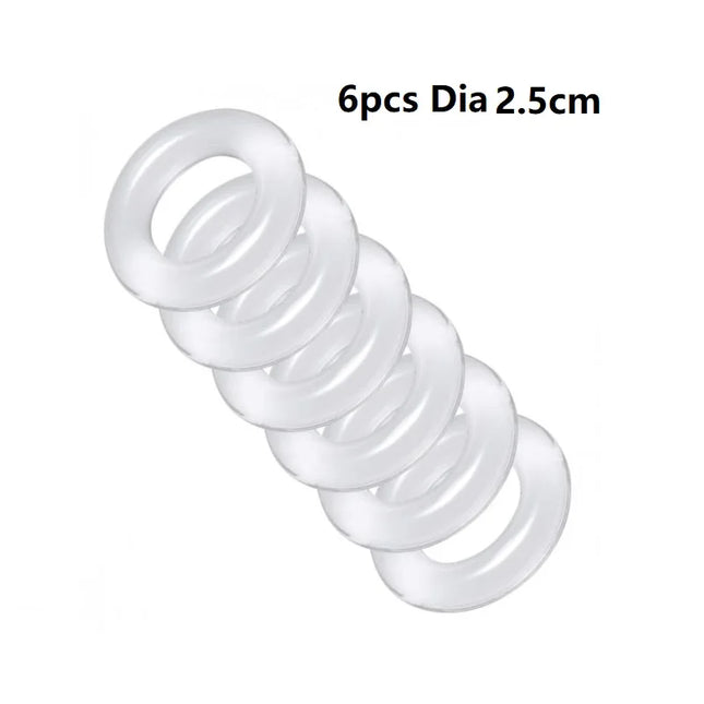 Male 6pcs 1 set Silicone Penis lock Cock Ring bondage Erection Delay Ejaculation Reusable Enlargement ball stretcher Sex Toy Men