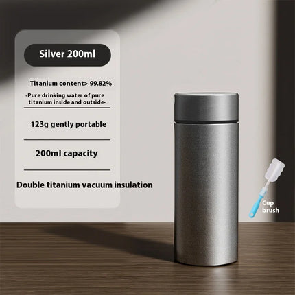 Pure Titanium Insulated Cup Men And Women'S Water Cup Portable Tea Cup Tea Water Separation Titanium Cup Cold Insulation Bottle