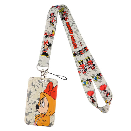 Mickey mouse Neck Keychain Necklace Webbings Ribbons Anime Cartoon Neck Strap Lanyard ID badge Holder Keychain Lanyards kids