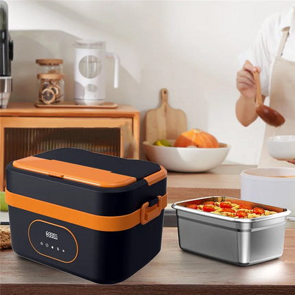 B51C Rechargeable Cordless Electric Lunch Box 1.5L Portable Self-Heating Food Warmer Container For Outdoor Office Use