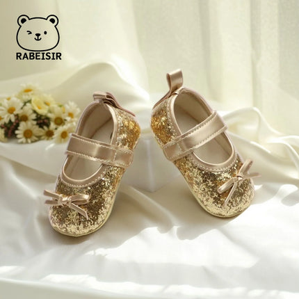 Baby girl princess shoes birthday shoes 0-18 months baby walking shoes soft soled bow shoes