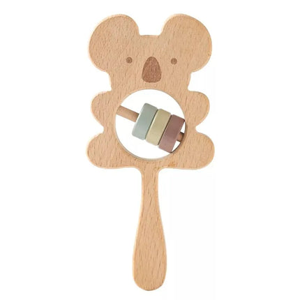 1pc Wooden Montessori Toy Hand Bell Toy Baby Mobile Musical Rattle Toy Children Stroller Classic Educational Toys Kid Gifts