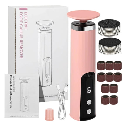 L8RE Portable Electric Foot Grinder 1000RPM Motor Fast Dead Skin Removal USB Charging Foot Callus Remover for Home Travel
