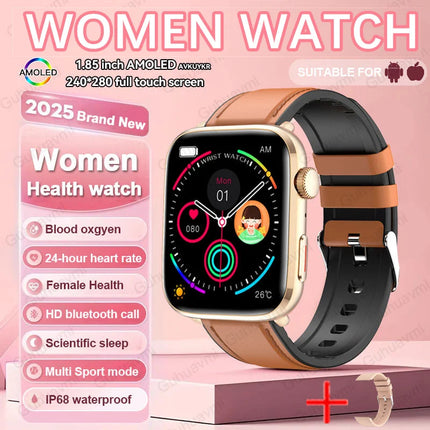 2025 New Women Men AI Smart Diagnosis Watch HRV+PPG Blood Pressure Heart Rate Health Monitor IP68 NFC Fashion Sports Smartwatchs