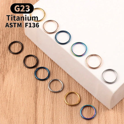 1/5Pcs Nose Rings G23 Titanium Lip Ring For Women And Men Piercing Jewelry Hoop Earrings Mixed Color Body Clips Hinged