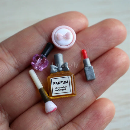1/6 Scale Miniature Dollhouse Makeup Brush Mini False Eyelash Cosmetic Model for Doll Accessories Toy