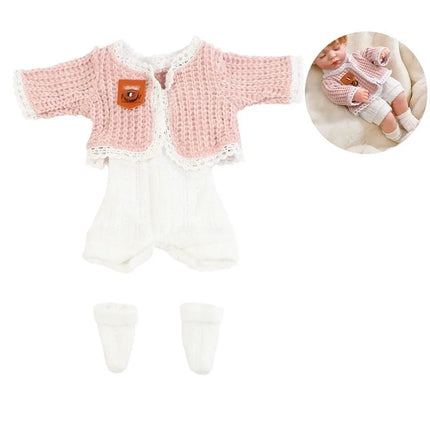 For 12inch 30cm Baby Born Doll Winter Plush Romper Pajamas Outfit Clothing Doll Swaddle Knitted Sweater Suit+Socks Set Clothes