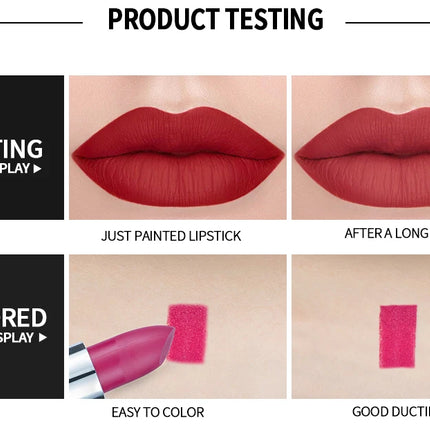 12 Colors Matte Lipstick Long Lasting High Pigment Velvet Soft Full Coverage Lip Makeup Nude Red Sexy Women Beauty Cosmetics