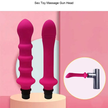 Set of 2 Threaded Silicone Fascia Gun Massage Head With 3 Sizes Of Connectors, 12-13mm/15-16mm/18-19mm, Fascia Gun Massage dildo