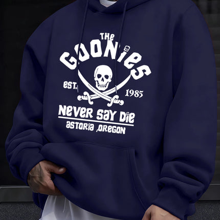 Distressed Goonies Never Say Die Mens Sweatshirt Fashion Casual Hoodies Soft Loose Pullovers Fleece Autumn Unisex Clothing