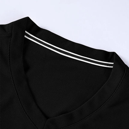 2025 New Men's Casual Fashion Simple V-neck Short-Sleeved T-shirt Summer Comfortable Breathable Versatile Top