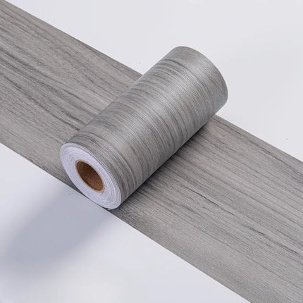 1pc 5mX20cm Thickened Imitation Wood Grain Skirting Wall Stickers, Self-adhesive Living Room Bedroom Wall Corner Decoration ﻿
