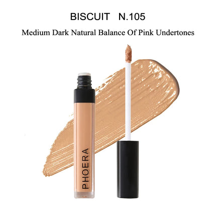 PHOERA 10Colors Liquid Concealer Foundation Cream Smooth Face Moisturizing Silky Long Lasting Scars Acne Cover Cosmetic Makeup