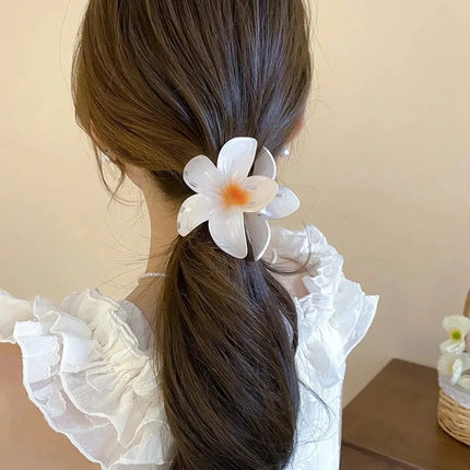 Hawaiian Gradient Hair Clips Flower Hair Claws Big Size Fashion Head Wear Hairpin for Women Girls Crab Barrette Hair Accessories