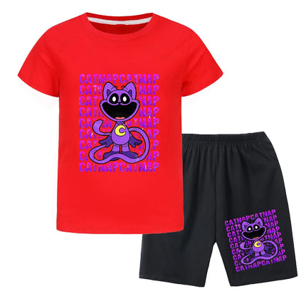 Smilings Critters Cat Outdoor Clothing Children Top Tracksuit for Girls Boutique Clothes for Trips Striped Children's Fashion