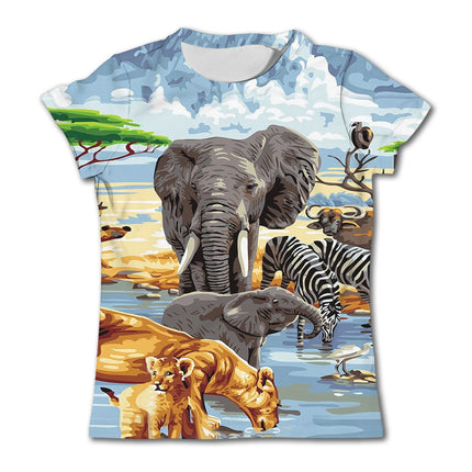2024 Child Boys Girls Dinosaur T-shirts Summer Short Sleeve Boy Clothes Casual T Shirt Tops Tee Children's clothing 3-14 year