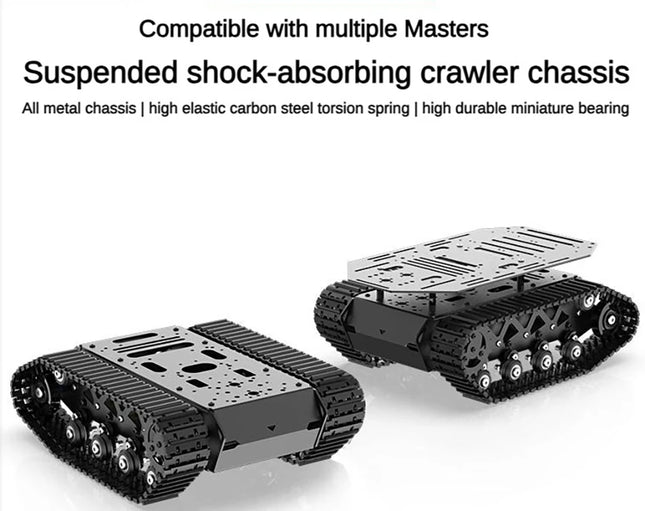 10KG Load Strong Shock Absorption Tank Chassis with Motor Suspension All Metal Tank Robot Kit For Arduino STM32 ROS Robot Car