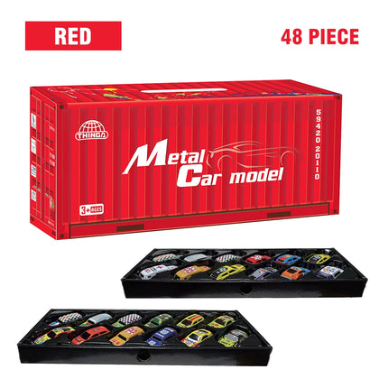 48Pcs Mini Inertial Car City Road Scene Large Gift Set Pull Back Engineering Car Set Child Kids Cartoon Toys 0-3 Birthday Gift