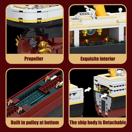 Creative Ideas Titanic Model Creative Luxury Cruise Ship Set Series DIY Boat City Building Blocks Bricks Children Toys Gifts