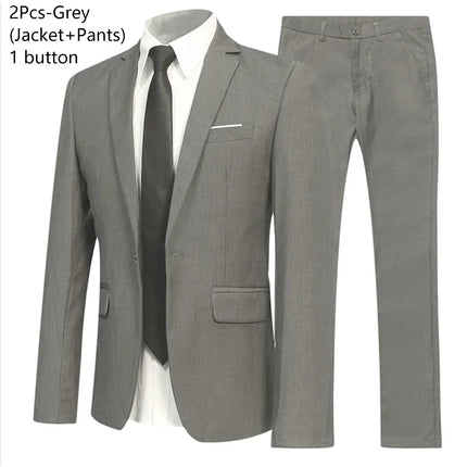 Suits For Men Wedding 2 Pieces Set Elegant Jackets Pants  Blazers Slim Fit Formal Outfit Fashion Business Classic 2025 Costume