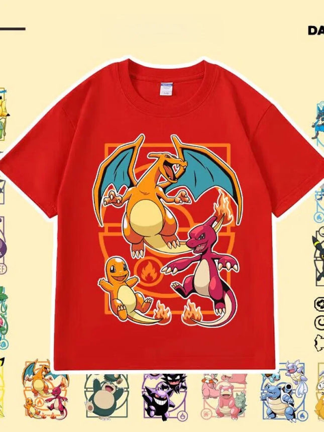 Pokémon Anime Umbreon Printing Oversized Cotton T-shirt Men and Women Comfortable Fashion Y2K Children's Clothing Summer T-shirt