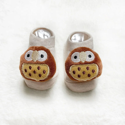 Kawaii Cotton Infant Toddler Baby Boys Girls Stitch Clothes Korean Cute Cartoon 3D Doll Newborn Rubber Anti-slip Floor Socks