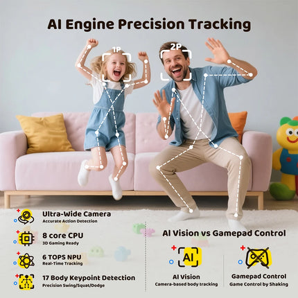 KINHANK MotionX Video Game Console for Kids & Families Ongoing Updates Kids Toy Active Play System Indoor Physical Activity