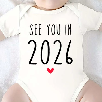 See You in 2026 Pregnancy Announcement Baby Onesie Toddler Jumpsuit Summer Short Sleeve Newborn Boys Girls Outfits