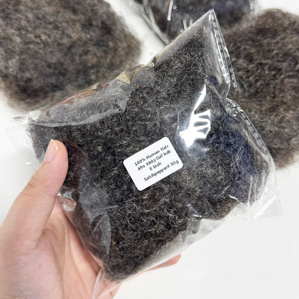 30g/pack Salt and Pepper Afro Kinky Bulk Human Hair for Dreadlocks Extensions Afro Kinky Curly Crochet Human Hair for Braiding