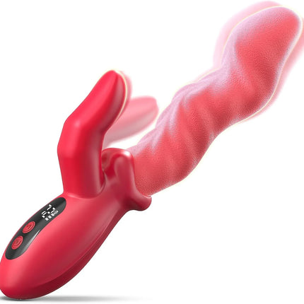 2 IN1 Wave Thrusting Dildo Vibrator for Women G Spot Rabbit Vibrators Clit Stimulator Female Masturbator With LED Adult Sex Toys