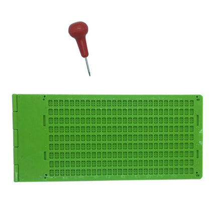 Plastic Braille Writing-Slate with Stylus Portable Braille Fingerboard Writing Learning Tool Preschool Gift for Boys and Girls