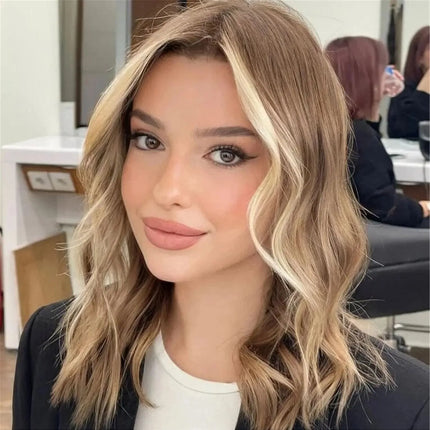 New Loose Wave Shoulder Length Glueless Wigs Synthetic Hair High Quality Natural Preplucked Hairline with Baby Hair Easy To Wear