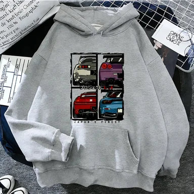 2025 Jdm Style Printed Hoodie Unisex Men Women Casual Fashion Hooded Pullover Sweatshirts Long Sleeves Y2k Streetwear Clothing