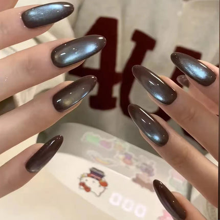 MN 10ml 1-12pcs 2025 Autumn Blue Brown Cat Eye Gel Nail Polish Popular Flash Chocolate Glass Beads Nails Black Nails Christmas