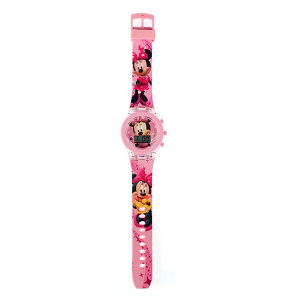 Anime Flash Light Hello Kitty Kids Watches For Girls Cartoon Spiderman Children Watch Boys Student Digital Clock Toys Gifts