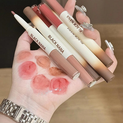 Matte Nude Lip Liner Pencil Lips Contour Makeup Mirror Water Light Lip Tint Double Headed Lip Gloss Lipliner for Women Cosmetics