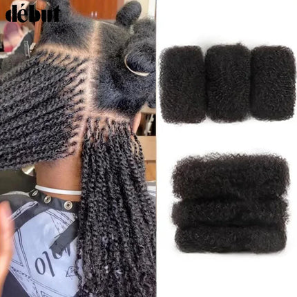 QVR Afro Kinky Bulk Human Hair For Braiding Dreadlock Hair Peruvian 50g/pc Virgin Natural Brown Remy Human Hair Debut Extension