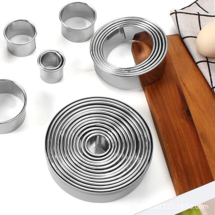 11pcs Round Cookie Biscuit Cutter Set Stainless Steel Donut Cutter Ring Molds Kitchen Graduated Circle Pastry Cutters Bakeware