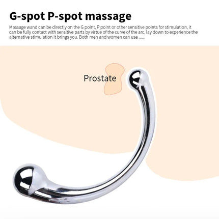 Double Ended Anal Hook Butt Plug Stainless Steel G Spot Wand Prostate Massage Stick Vagina Stimulator Sex Toys for Men Women 18+