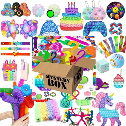 Random Fidget Toys Mystery Gifts Pack Surprise Box 300 Different Fidget Set Antistress Relief Toys for kids